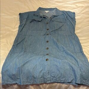 Blue Denim Button-Up Dress